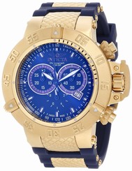 Invicta Watches : 11833 Blue Dial Chronograph Date Blue Silicone Men Watch