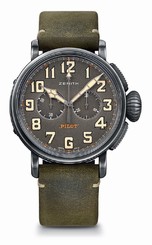 Zenith Watches : 11.2430.4069/21.C773 Pilot Montre D Aeronef Type 20 Chronograph Green Leather Men Watch