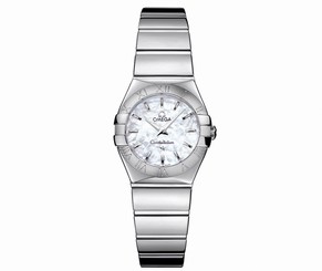 Omega Watches : 123.10.24.60.05.002 Constellation Polished Quartz White Mother Of Pearl Stainless Steel Case With Stainless Steel Bracelet Women Watch