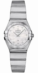 Omega Watches : 123.10.24.60.55.003 Quartz White Mother of Pearl Diamond Dial Stainless Steel Women Watch