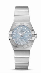 Omega Watches : 123.10.27.20.57.001 Automatic Chronometer Blue Mother of Pearl Diamond Dial Date Stainless Steel Women Watch
