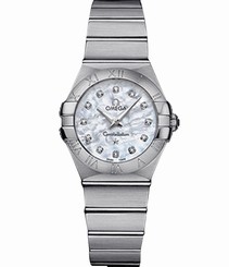 Omega Watches : 123.10.27.60.55.001 27mm Constellation Brushed Quartz White Mother Of Pearl Dial Stainless Steel Case With Stainless Steel Bracelet Women Watch