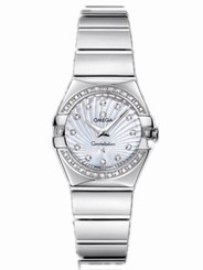 Omega Watches : 123.15.24.60.55.004 24mm Constellation Polished Quartz White Mother Of Pearl Dial Stainless Steel Case, Diamonds With Stainless Steel Bracelet Women Watch