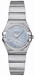 Omega Watches : 123.15.24.60.57.001 Quartz Blue Mother of Pearl Diamond Dial Diamond Bezel Stainless Steel Women Watch
