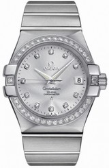 Omega Watches : 123.15.35.20.52.001 35mm Automatic Chronometer Silver Dial Stainless Steel Case, Diamonds With Stainless Steel Bracelet Men Watch