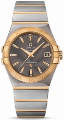 Omega Watches : 123.20.35.20.06.001 Automatic Chronometer Gray Dial Date 18k Yellow Gold and Stainless Steel Bracelet Men Watch
