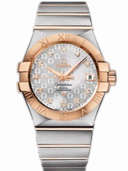Omega Watches : 123.20.35.20.52.003 35mm Automatic Chronometer Silver Dial Rose Gold Case, Diamonds With Rose Gold And Stainless Steel Bracelet Men Watch