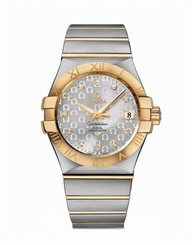 Omega Watches : 123.20.35.20.52.004 35mm Automatic Chronometer Silver Dial Yellow Gold Case, Diamonds With Yellow Gold And Stainless Steel Bracelet Men Watch