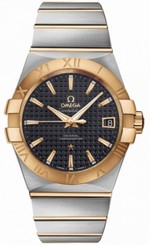Omega Watches : 123.20.38.21.01.002 38mm Automatic Chronometer Black Dial Yellow Gold Case With Yellow Gold And Stainless Steel Bracelet Men Watch