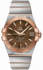 Omega Watches : 123.20.38.21.13.001 38mm Automatic Chronometer Brown Dial Rose Gold Case With Rose Gold And Stainless Steel Bracelet Men Watch
