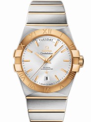 Omega Watches : 123.20.38.22.02.002 38mm Automatic Chronometer Silver Dial Yellow Gold Case With Yellow Gold And Stainless Steel Bracelet Men Watch