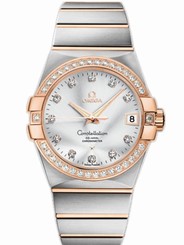 Omega Watches : 123.25.38.21.52.003 38mm Automatic Chronometer Silver Dial Rose Gold Case, Diamonds With Rose Gold And Stainless Steel Bracelet Men Watch