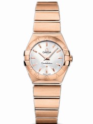Omega Watches : 123.50.24.60.02.001 24mm Constellation Brushed Quartz Silver Dial Rose Gold Case And Bracelet Women Watch