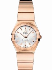 Omega Watches : 123.50.24.60.02.003 24mm Constellation Polished Quartz Silver Dial Rose Gold Case And Bracelet Women Watch