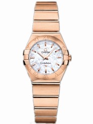 Omega Watches : 123.50.24.60.05.001 24mm Constellation Brushed Quartz White Mother Of Pear Dial Rose Gold Case And Bracelet Women Watch