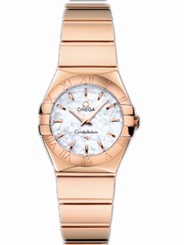 Omega Watches : 123.50.24.60.05.003 24mm Constellation Polished Quartz White Mother Of Pear Dial Rose Gold Case And Bracelet Women Watch