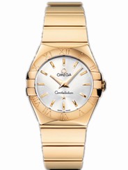 Omega Watches : 123.50.27.60.02.004 27mm Constellation Polished Quartz Silver Dial Rose Gold Case And Bracelet Women Watch