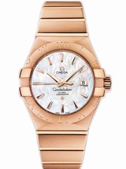 Omega Watches : 123.50.31.20.05.001 31mm Automatic Brushed Chronometer White Mother Of Pearl Dial Rose Gold Case And Rose Gold Bracelet Women Watch