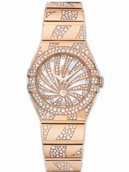 Omega Watches : 123.55.24.60.55.011 24mm Quartz Constellation Luxury Edition White Mother Of Pearl Dial Rose Gold Case, Diamonds With Rose Gold Bracelet Women Watch