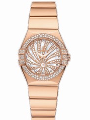 Omega Watches : 123.55.24.60.55.013 24mm Quartz Constellation Luxury Edition White Mother Of Pearl Dial Rose Gold Case, Diamonds With Rose Gold Bracelet Women Watch