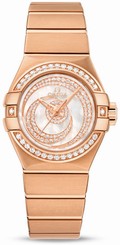 Omega Watches : 123.55.27.20.55.005 Automatic White Mother of Pearl Diamond Dial Diamond Bezel 18k Rose Gold Women Watch