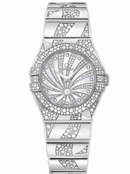 Omega Watches : 123.55.27.60.55.012 27mm Quartz Constellation Luxury Edition White Mother Of Pearl Dial White Gold Case, Diamonds With White Gold Bracelet Women Watch