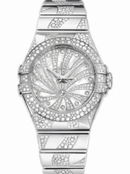 Omega Watches : 123.55.31.20.55.009 31mm Automatic Constellation Luxury Edition White Mother Of Pearl Dial White Gold Case, Diamonds With White Gold Bracelet Women Watch