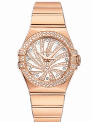Omega Watches : 123.55.31.20.55.010 31mm Automatic Constellation Luxury Edition White Mother Of Pearl Dial Rose Gold Case, Diamonds With Rose Gold Bracelet Women Watch