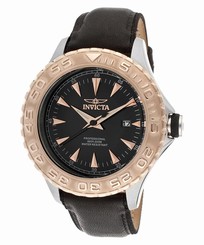 Invicta Watches : 12617 Quartz Analog Date Black Leather Men Watch
