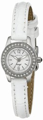 Invicta Watches : 13652 Quartz Analog Crystal Bezel White Leather Women Watch