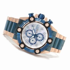 Invicta Watches : 13770 Platinum Mother Of Pearl Dial Blue Ip Stainless Steel Band Men Watch