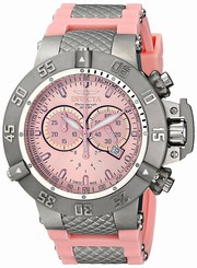 Invicta Watches : 1383 Pink Dial Chronograph Luminous Stop-watch Men Watch