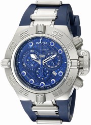 Invicta Watches : 1389 Quartz Chronograph Day Date Blue Silicone Men Watch