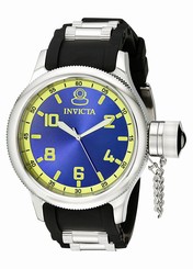 Invicta Watches : 1434 Quartz Blue Dial Black Polyurethane Men Watch