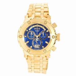 Invicta Watches : 14469 Black Dial Fixed Gold-plated Band Men Watch