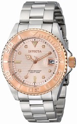 Invicta Watches : 14757 Rose Gold Dial Stainless Steel Band Men Watch