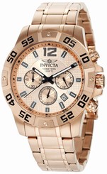 Invicta Watches : 1504 Rose Gold Dial 18k Rose Gold Plated Stainless Steel Men Watch
