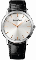 Audemars Piguet Watches : 15180BC.OO.A002CR.01 Automatic 18kt White Gold Silver Dial Black Crocodile Leather Band Men Watch