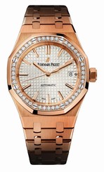 Audemars Piguet Watches : 15451OR.ZZ.1256OR.01 Automatic 18kt Rose Gold Silver Dial Brushed 18kt Rose Gold Band Women Watch