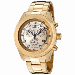 Invicta Watches : 1561 Gold Dial Chronograph Luminous Stop-watch Men Watch