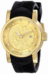 Invicta Watches : 15863 Automatic Gold Dial Date Black Silicone Men Watch