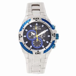 Invicta Watches : 16065 Black Dial Uni-directional Rotating Stainless Steel Band Men Watch