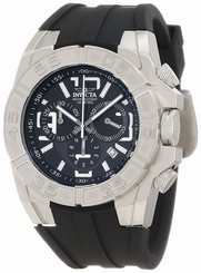 Invicta Watches : 1608 Black Dial Stainless Steel Band Men Watch