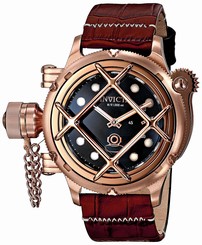 Invicta Watches : 16347 Black Dial 18kt. Gold Plated Stainless Steel Men Watch