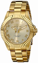 Invicta Watches : 16739 Gold Dial Stainless Steel Plated Women Watch