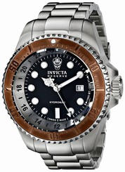 Invicta Watches : 16972 Black Dial 18kt. Gold Plated Stainless Steel Men Watch