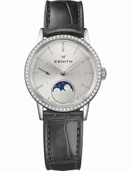Zenith Watches : 16.2330.692/01.C714 Automatic Moon Phase Diamond Bezel Black Leather Women Watch
