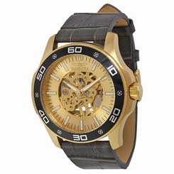 Invicta Watches : 17262 Gold Skeletal Hand Wind Men Watch