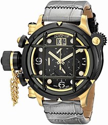 Invicta Watches : 17329 Quartz Chronograph Day Date Grey Leather Men Watch