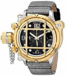 Invicta Watches : 17345 Quartz Chronograph Date Grey Leather Men Watch